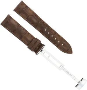 Baume Mercier #1 Ewatchparts 18-19-20-21-22-23-24mm Leather Watch Band mosquito enterprise combustible slip Strap With Deployment Clasp Compatible With 