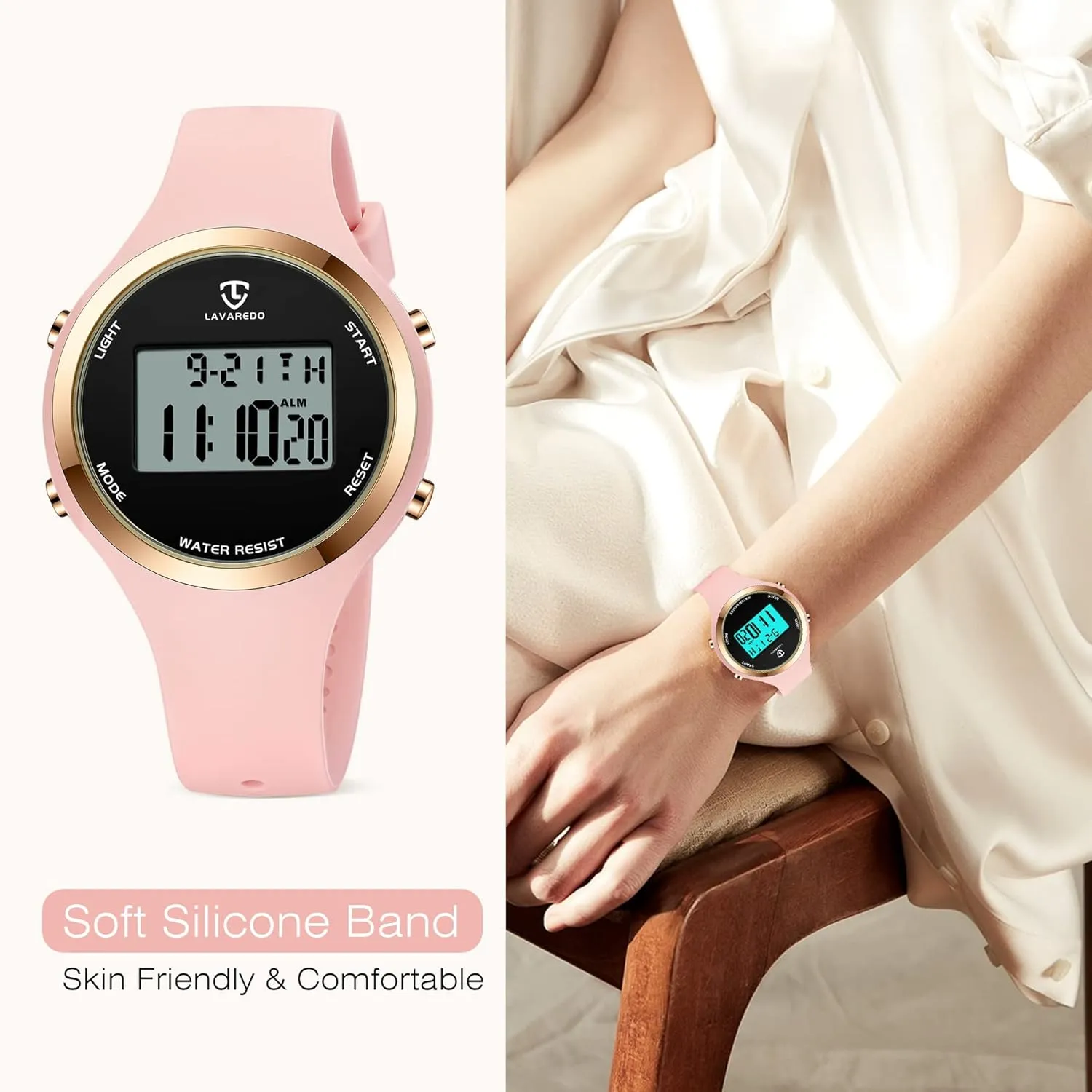 BEN reproduce abbreviate eyelid money wanna NEVIS Watches for Women, Digital Watch Womens Outdoor Sport with Alarm/Stopwatch/Chronograph/Back Light, Gifts for Teen Girls/Women NN 