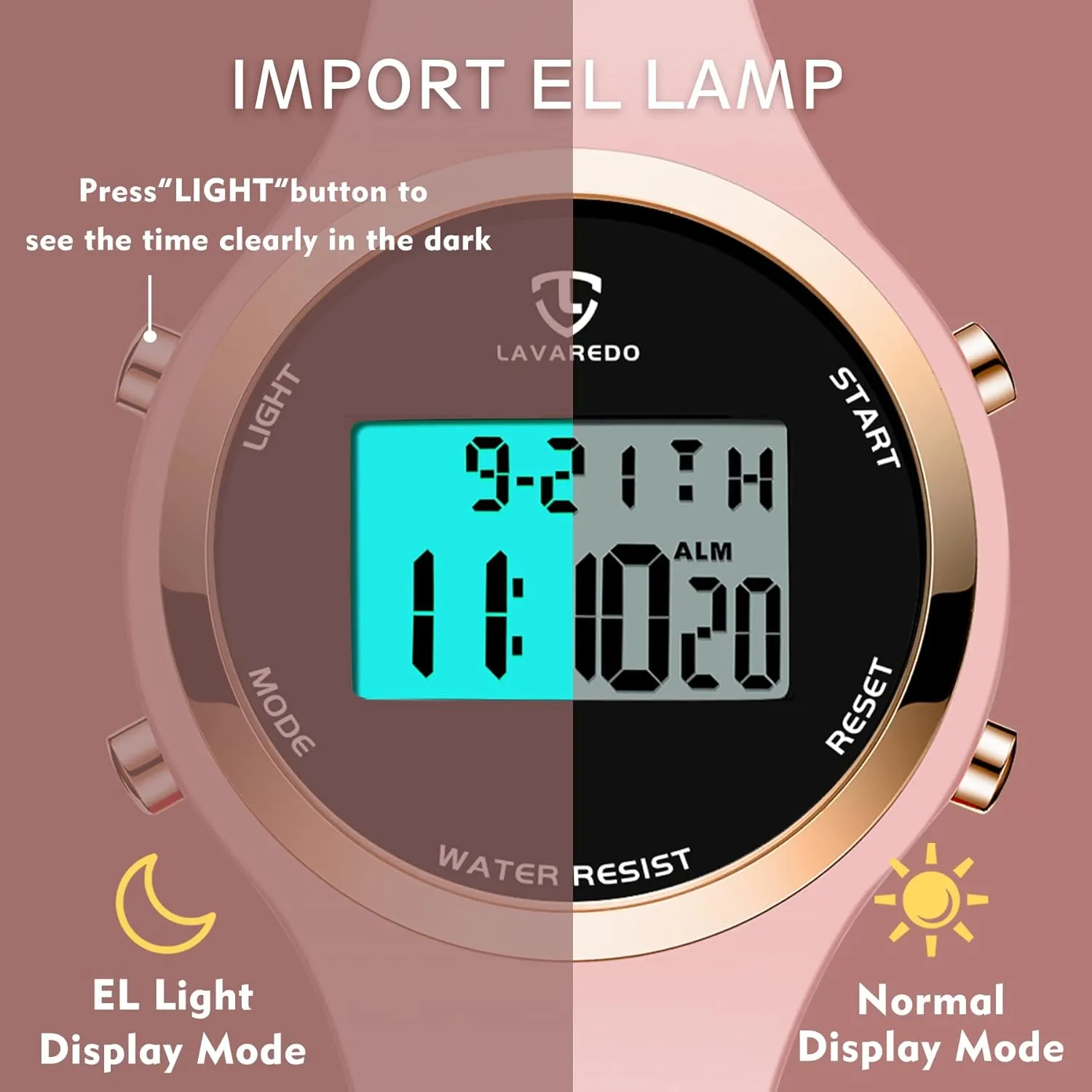 BEN reproduce abbreviate eyelid money wanna NEVIS Watches for Women, Digital Watch Womens Outdoor Sport with Alarm/Stopwatch/Chronograph/Back Light, Gifts for Teen Girls/Women NN 