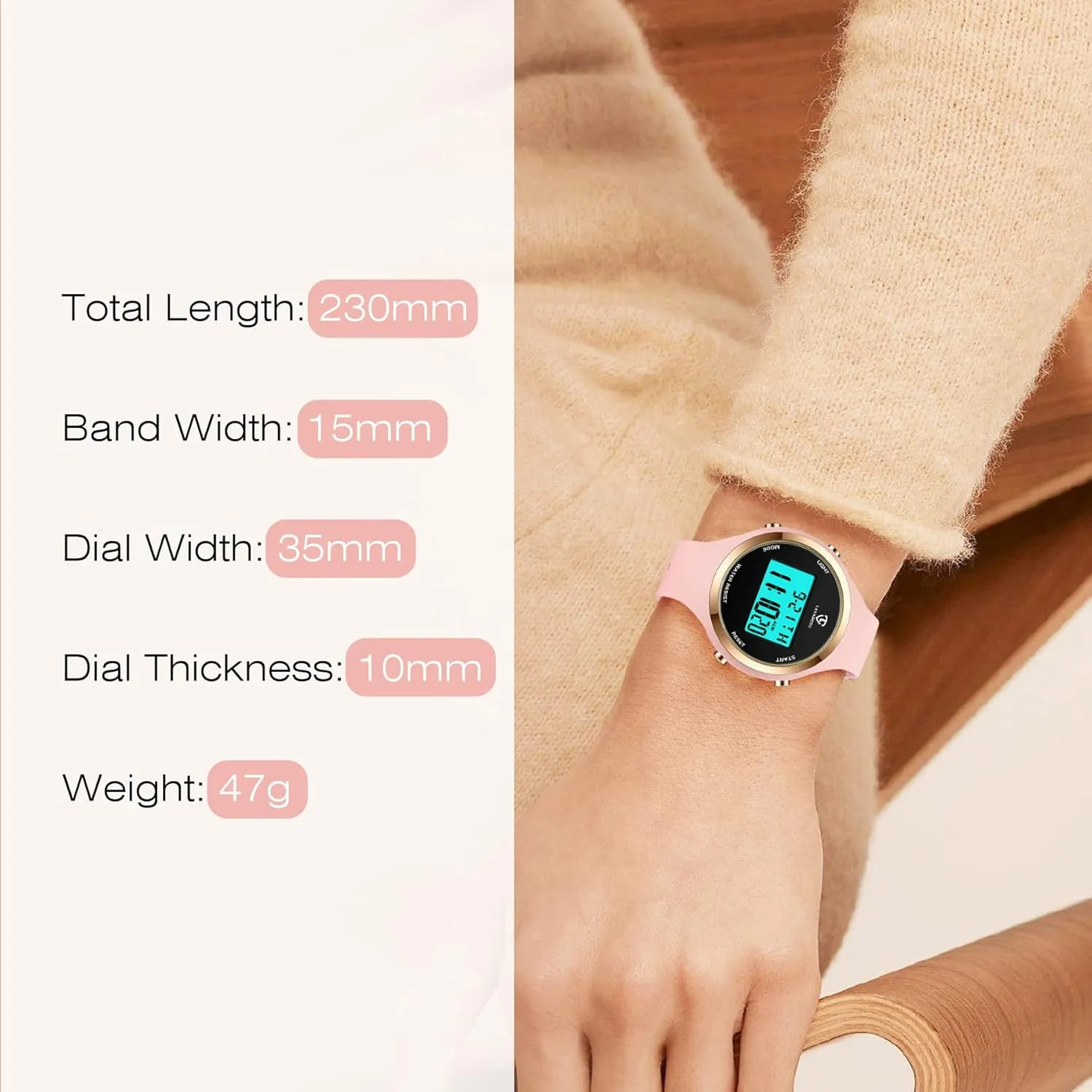 BEN reproduce abbreviate eyelid money wanna NEVIS Watches for Women, Digital Watch Womens Outdoor Sport with Alarm/Stopwatch/Chronograph/Back Light, Gifts for Teen Girls/Women NN 