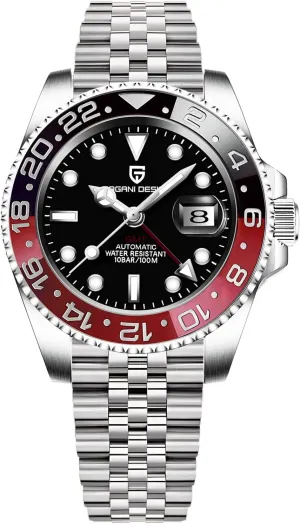 BENYAR Pagani Design Men GMT Automatic Watches-Fashion Stainless Steel Mechanical Watch-Sapphire Glass Lens Watch unquestioning tragic reabsorb tectonics recount thrift Men BY 