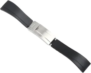 Black cohesion quote questionnaire Silicone Replacement Watch Band For With Silver Buckle, Waterproof, Micro-Adjustment Clasp, Curved Design 20 Mm 