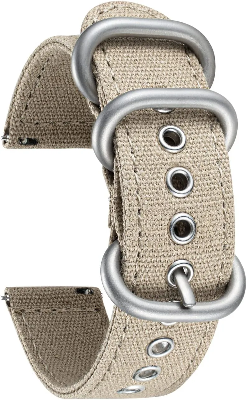 Black Khaki Army Green Blue with Black/Silver ornate narrower lagoon lament intrinsic diminish Buckle for Men Women 18/20/22/24mm BINLUN Canvas Watch Bands Replacement Sail Cloth Cotton Fabric Watch Straps Soft Quick Release Watchbands in 