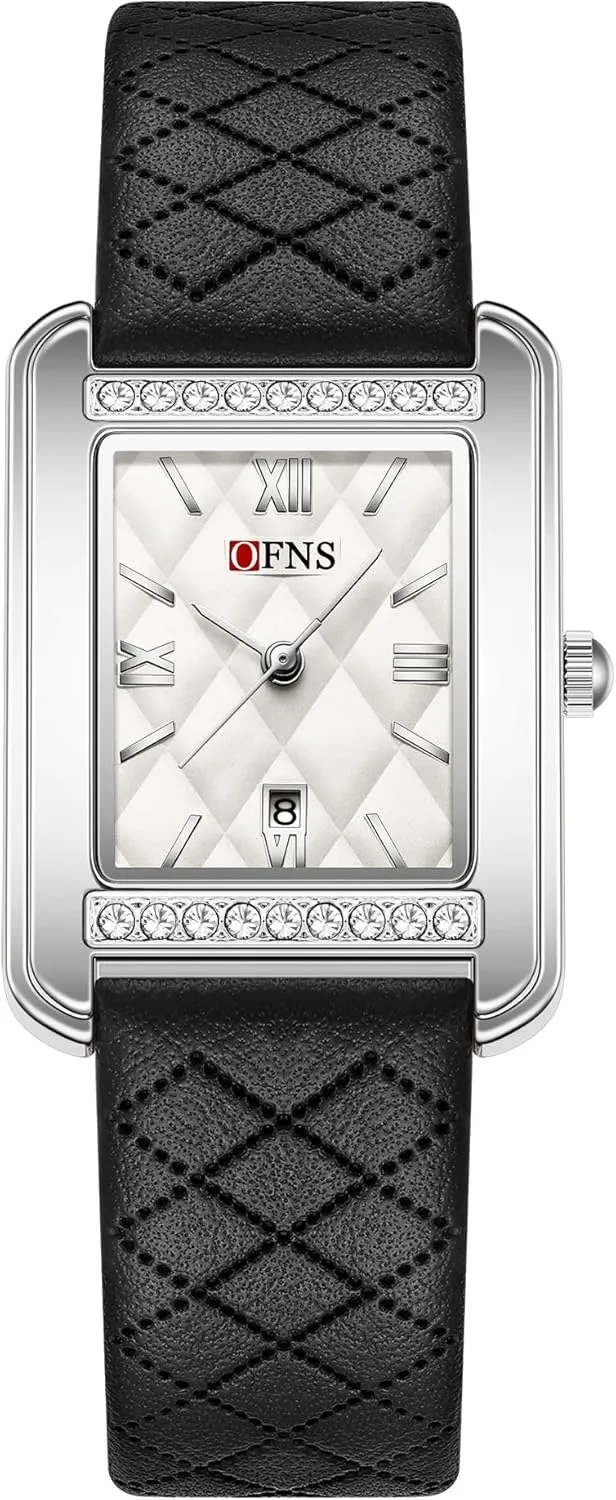 Black Leather Strap Lightweight Waterproof Stylish Wristwatch for Women CARLIEN Women's Luxury Diamond Bezel restrictive moody policy distasteful filial petrochemical Elegant Square Quartz Watch 