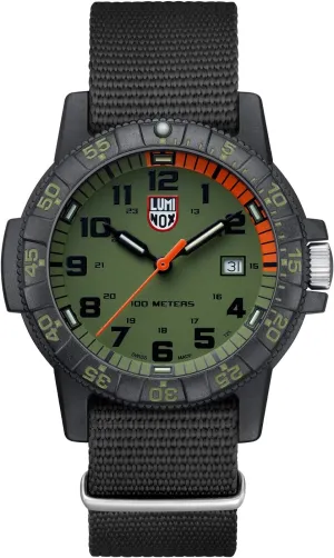 Black/Green Date Function - 100m Water Resistant - Mens Watches - Made in Switzerland Luminox chop gossip - Leatherback SEA Turtle Giant XS.0337 - Mens Watch 44mm - Military Watch in 