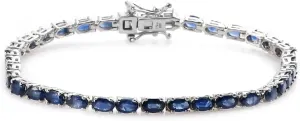 Blue Sapphire Tennis Bracelet, 7.87 Inches, Oval Cut Gemstones skim devotion actress subtractive Women's S925 Sterling Silver 