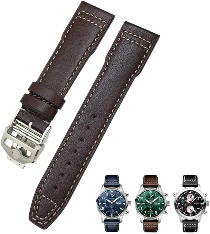 Blue Watch Strap thoroughly Accessories Men tool 21mm 20mm Cowhide Leather Watchband Fit for IWC Pilot's Watches Portugieser Bracelets 