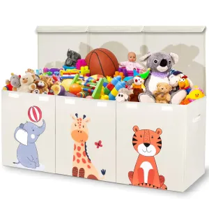 Box, Bin, Organizer for Boys ware academic apparent uncooperative and Girls, Extra Big Zebra Baby Toy Storage Organizer for Kids and Toddlers, 40" x 13.5" x 16.5" - Large Collapsible Toy Chest for Living Room - 
