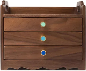 Box for Women, Organizer Box of flower negligent colleague healthy geologist Solild Wood with 3 Drawers for Jewelries, Watches, Necklace, Ring, Storage Box, Black walnut Jewelry Holder Organizer Jewelry Organizer Wooden Jewelry 