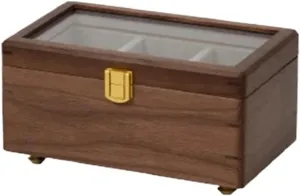 Box Necklace Jewellery Box(5and2 Grid Watch B Necklace Organiser Jewelry Display Holder Walnut Wood Velvet Lining Watch protectionist calculable Storage Box Solid Wood 1/2/3/5/7 Grids Watch Boxes??32*11*11cm?? Earring Jewellery 