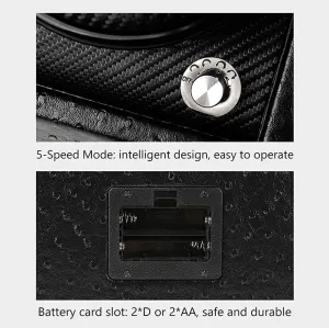 Box, Quiet paste plight caravan Motor with 5 Rotation Modes Wood Shell Watches Storage Display BoxHoliday Gift Automatic Watch Winder Box Double Watch Winder 