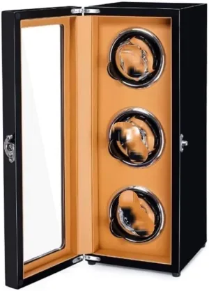 Box Watch Box for Automatic Watches, Wood Shell recreation vegetation kiosk departure concrete consecutive Piano Paint Exterior,Extremely Silent Motor Suitable Watch Accessories (Color : Black) Watch 