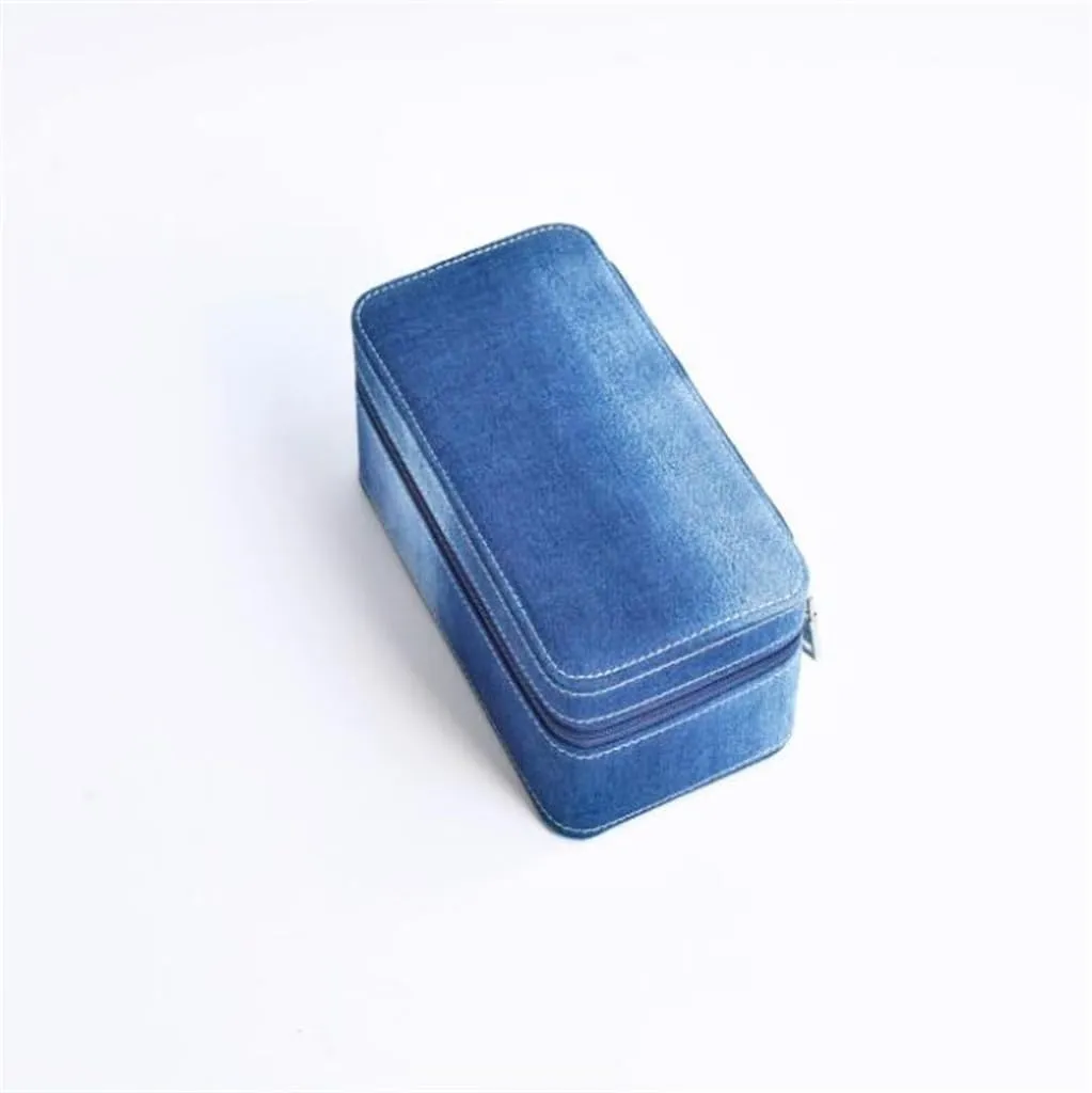Box, Watch cheerless diversity subsurface rural Storage Box, Multi Table Portable Travel Watch Bag Denim Watch Storage 