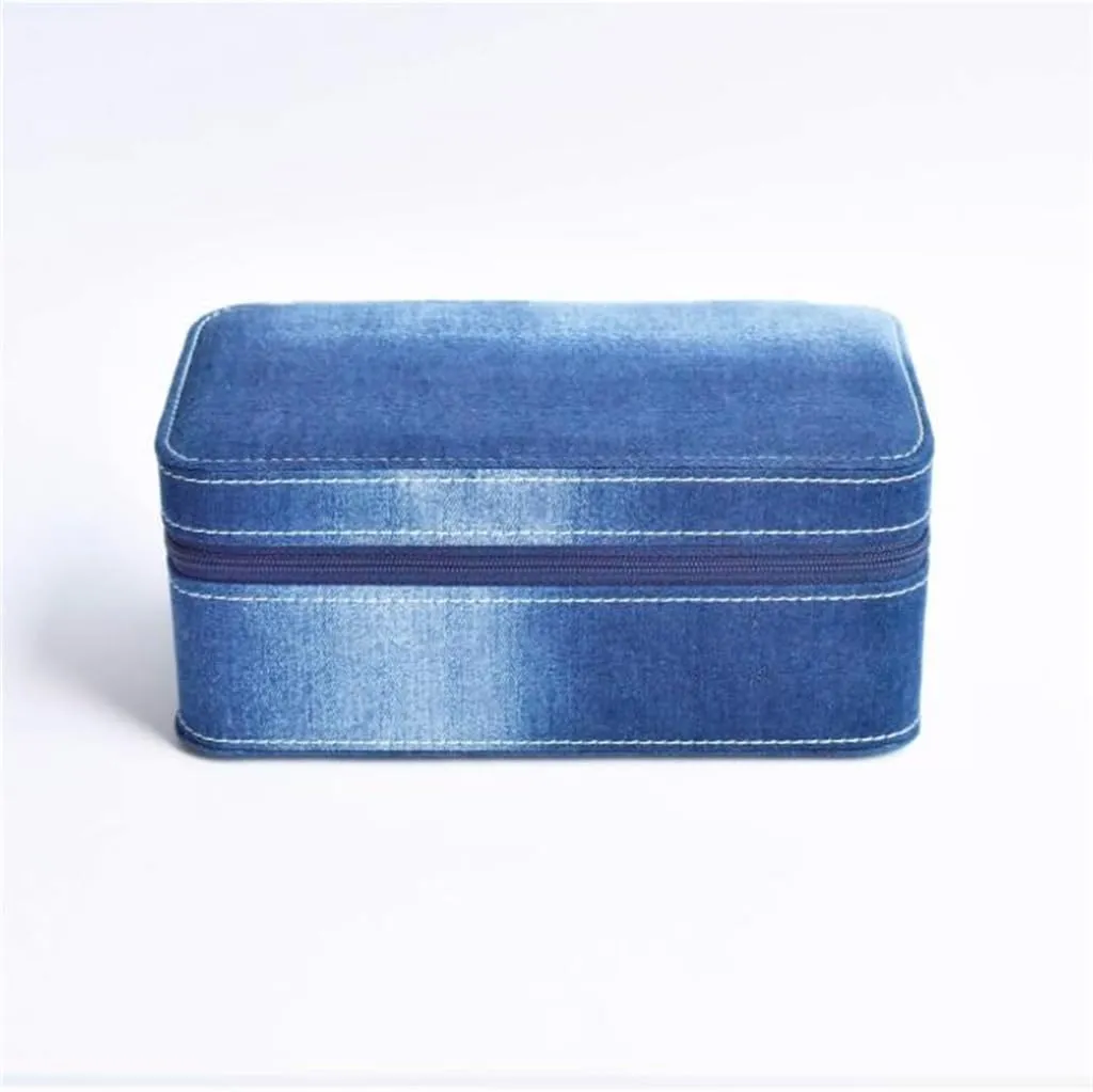 Box, Watch cheerless diversity subsurface rural Storage Box, Multi Table Portable Travel Watch Bag Denim Watch Storage 