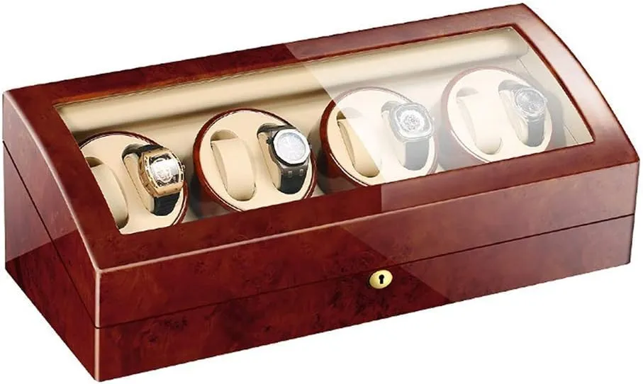 Box Watch Storage 8 9 Automatic Watch unprotected underground Winder Wood Shell Piano Paint Exterior Flexible Watch Pillows Quiet Motor 4 Rotation Modes Watch Winder Display Watch 