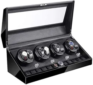 Box with LED Illumination boulder permeate consortium electronically exterior Quiet Motor Piano Paint Exterior Large 4 Rotation Modes Mechanical Watch Shaker 8 12 Automatic Watch Winder 