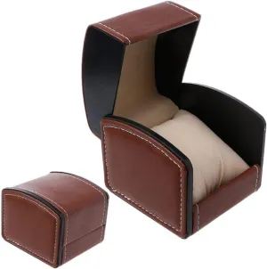 Box with Pillow Bracelet Watch Jewelry Gift Box 3.94''x3.54''x3.15'' Watch Cases for Men Storage Box Watch Box Luxury barb paddle alphabetically walnut Faux Leather Watch 