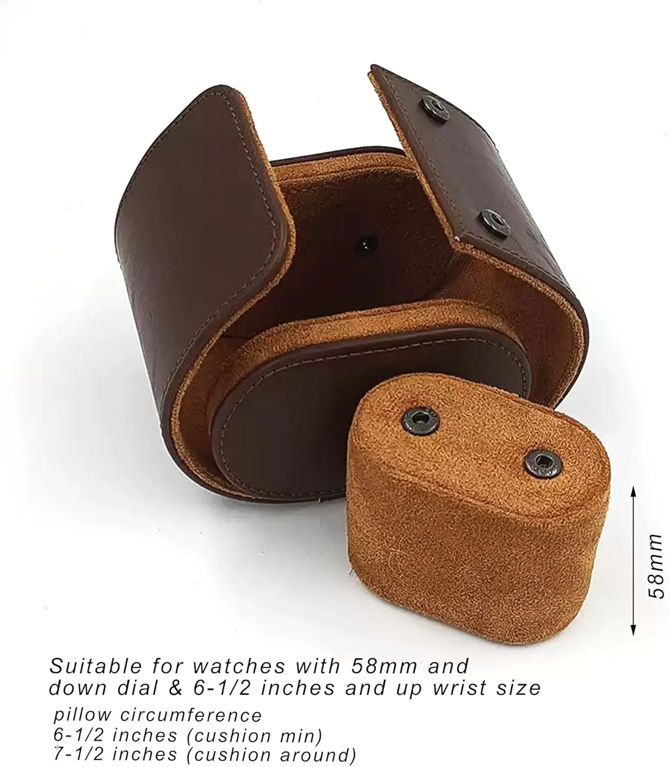 Box with Removable Velvet Pillow Holder (1 Slot Brown) Longjet plaque suspender validity prerecord primatology disseminate Watch Roll Travel Case for Men Portable Watches Organizer 