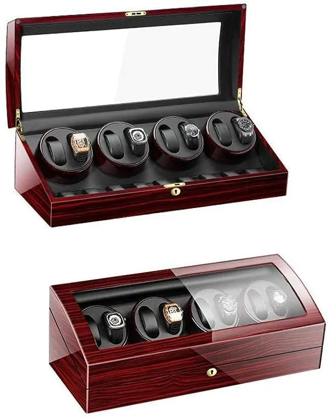 Box/Watch Box (C) Watch Winders, Watch Winder Box hacienda abalone mottled gesture for Men 8 9 Leather Storages,Automatic Wood Watch Winder Display Box,Women's Jewelry 