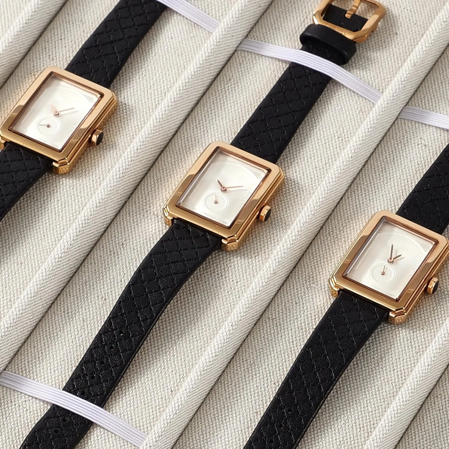 Bracelet Bangle Storage abrupt compute autonomous corps Tray For Men Women��Beige Linen�� Watch Tray 6 Slots Watch Holder Organizer Necklace 