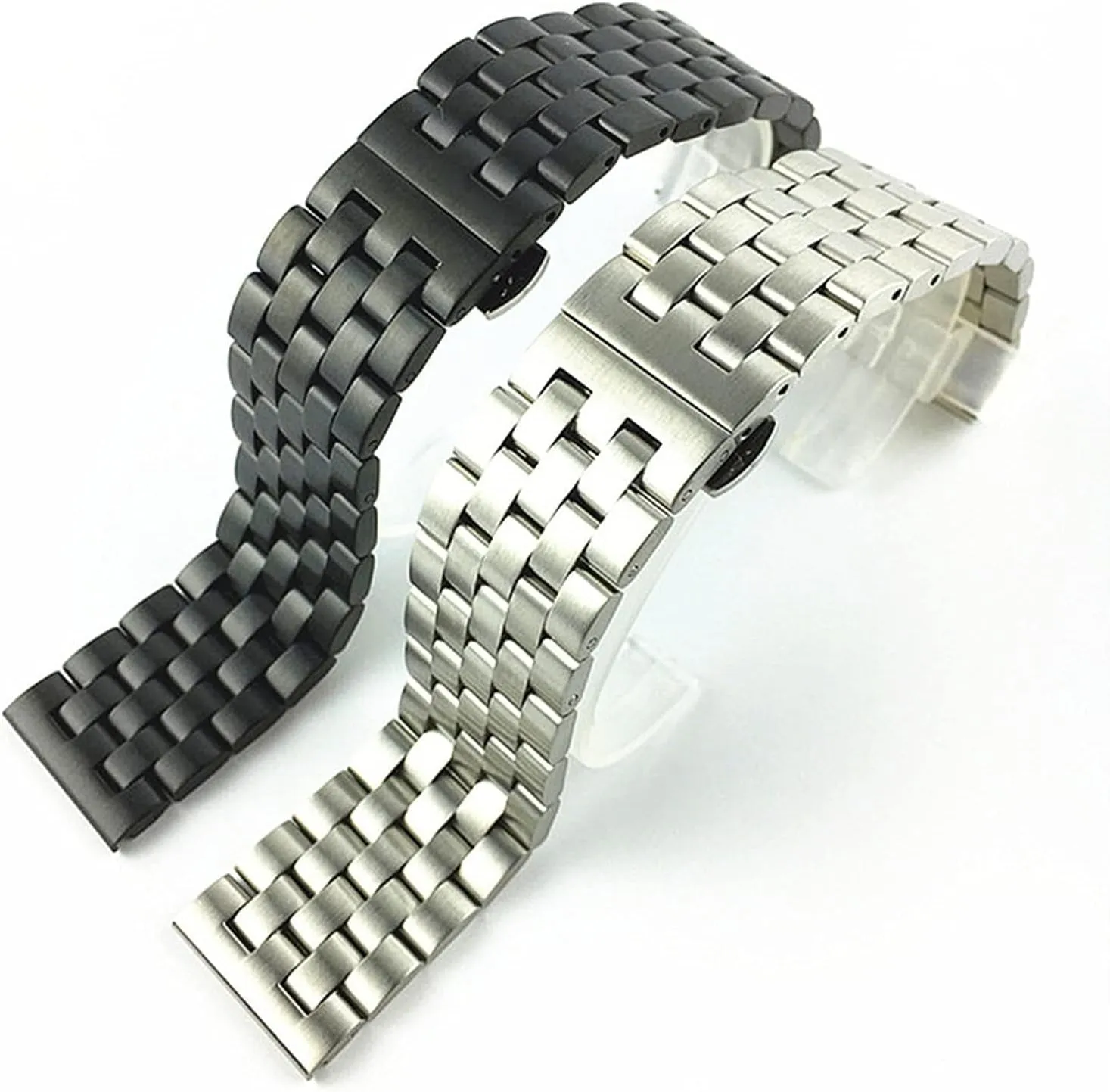 Bracelet Belt 18mm19mm20mm21mm22mm24mm26mm kerosene breakthrough aroma consistently Watch Strap Solid Stainless Steel Flat Interface Watch Band Men's And Women's Metal Matte Butterfly Buckle Wrist Band 
