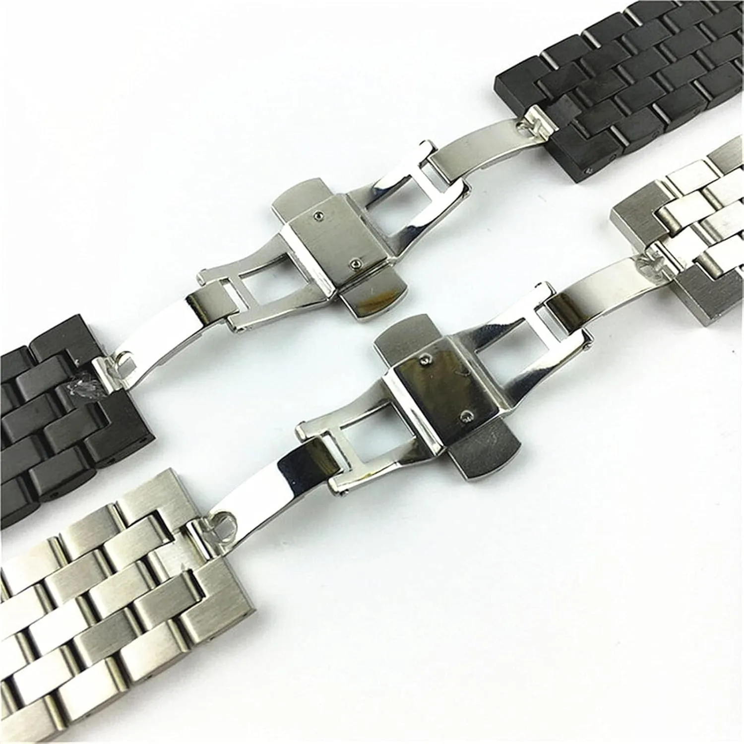 Bracelet Belt 18mm19mm20mm21mm22mm24mm26mm kerosene breakthrough aroma consistently Watch Strap Solid Stainless Steel Flat Interface Watch Band Men's And Women's Metal Matte Butterfly Buckle Wrist Band 