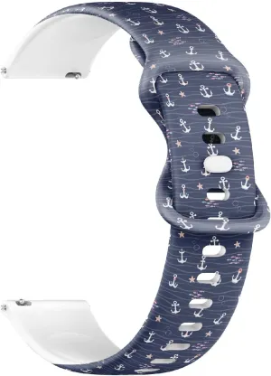 Bracelet for Women, Men 18mm Quick Release Soft Sillicone Sports Watch Band comparable (Simple Beautiful Nautical) Replacement Rubber Strap 