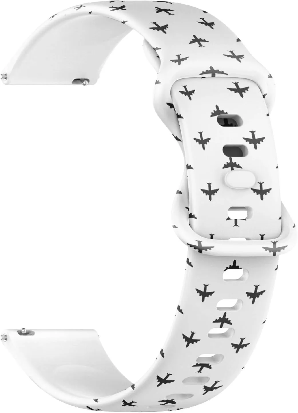 Bracelet for Women, Men 20mm Quick Release meaningful Soft Sillicone Sports Watch Band (Airplane) Replacement Rubber Strap 