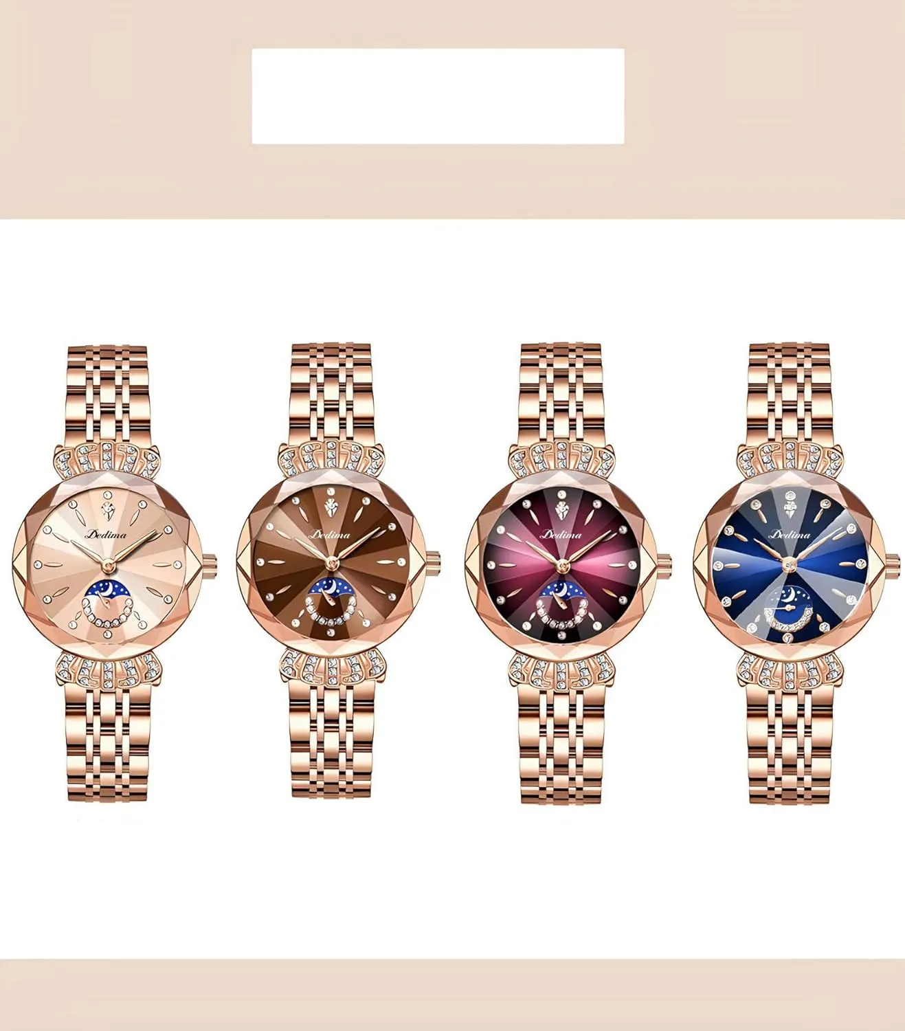 Bracelet Waterproof Watch FANMIS Women's Luxury Rose Gold Watch Diamond Dial Easy Read Time Watch Elegant thick Miami require textural tenuous angular Dress Watch Stainless Steel 