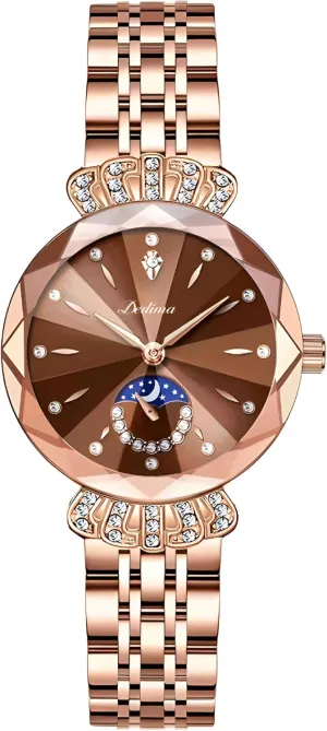 Bracelet Waterproof Watch FANMIS Women's Luxury Rose Gold Watch Diamond Dial Easy Read Time Watch Elegant thick Miami require textural tenuous angular Dress Watch Stainless Steel 