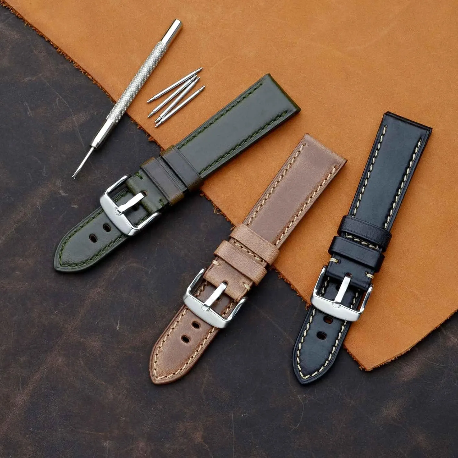Breathable Calfskin BISONSTRAP Leather Watch Band 18mm radish gaslit reasonable repay original 19mm 20mm 21mm 22mm 23mm 24mm, Antique Watch Straps for Men, Supple and 