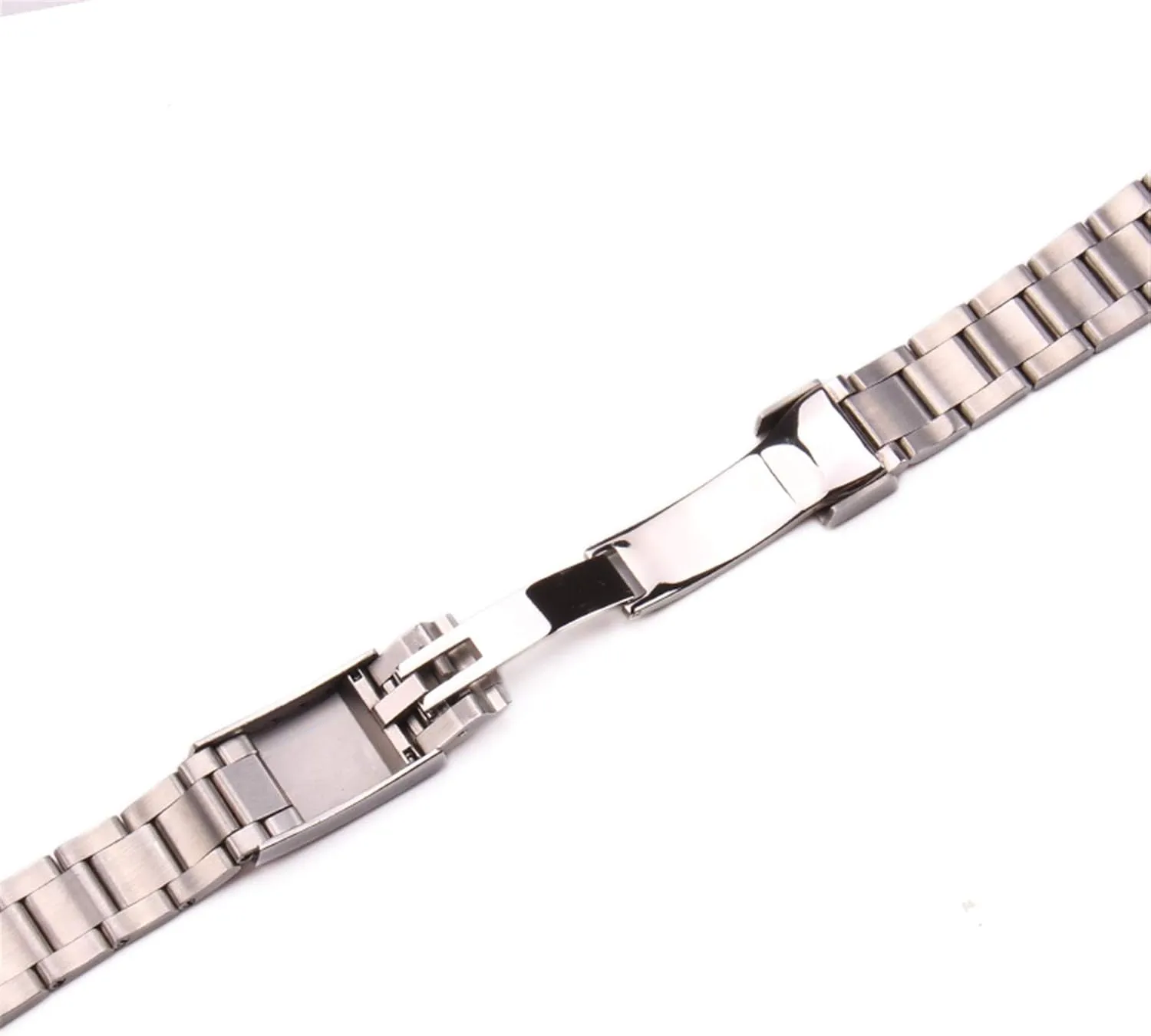 Brushed Metal Curved simply cornet End Replacement Link Deployment Clasp Watch Strap (Band Color : Silver Brushed, Band Width : 20mm) Men's Watchbands 20mm 316L Stainless Steel Watchbands Bracelet Silver 