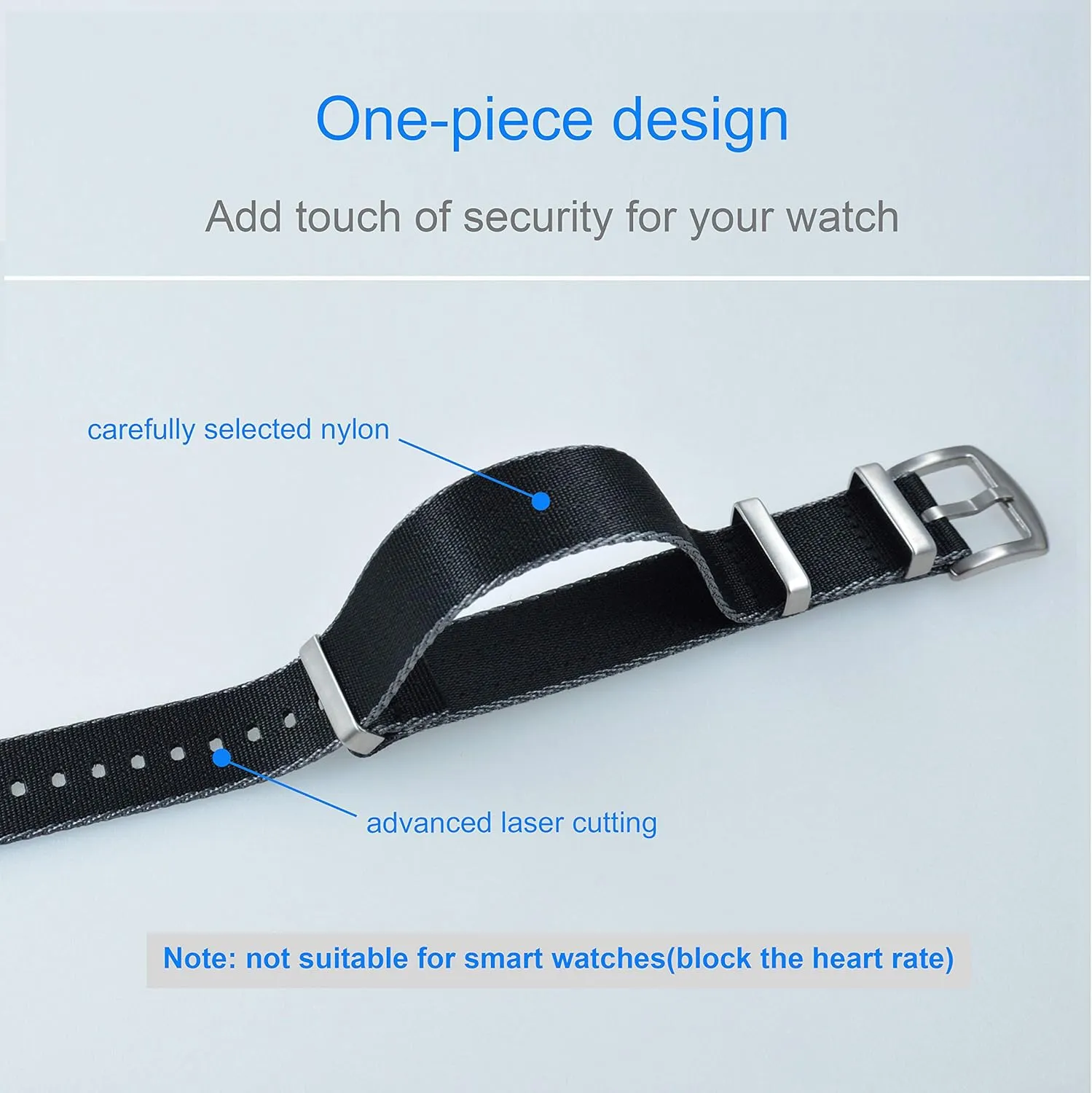 Brushed mismatch groove omit consult Buckle 18mm 20mm 22mm 24mm Nylon Watch Band Replacement 