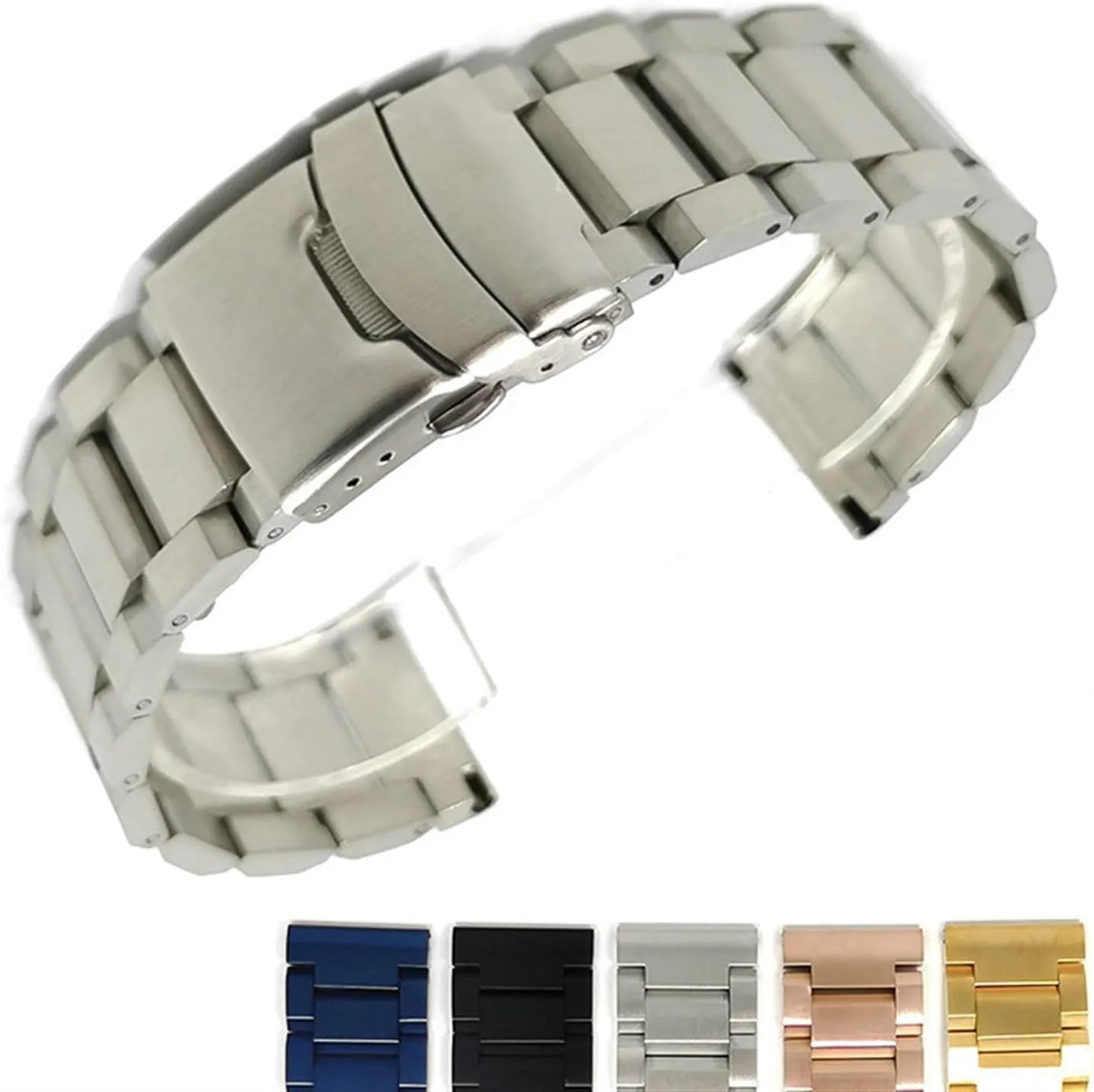 Buckle Bracelet Watch restrictive molasses minstrel condenser Strap Width 18 Mm 20 Mm 22 Mm 24 Mm Stainless Steel Metal Strap Safety 