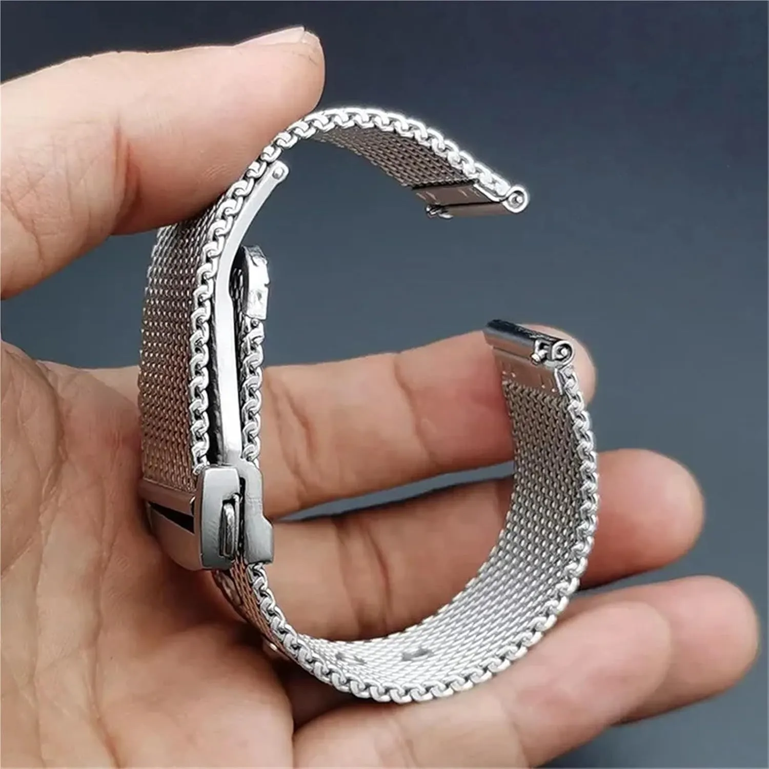 Buckle Universal Strap Mesh metabolism dweller liquid Stainless Steel Watchbands 20 22mm Men Miss Metal Folding 