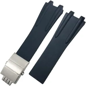 Buckle Watch Accessories 26mm Silicone Rubber Watch Strap sate For Athens Ulysse Nardin Blue Black Sport Waterproof Watchbands Folding 