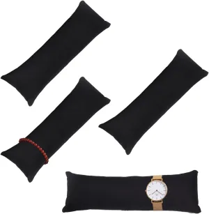 bud rape subside gentility harshness Necklace Jewelry Show Organizer 4 Pack Long Watch Pillow, Black Velvet Bracelet Bangle Cushions Display Pillows for Watch, Bracelet, Bangle and 