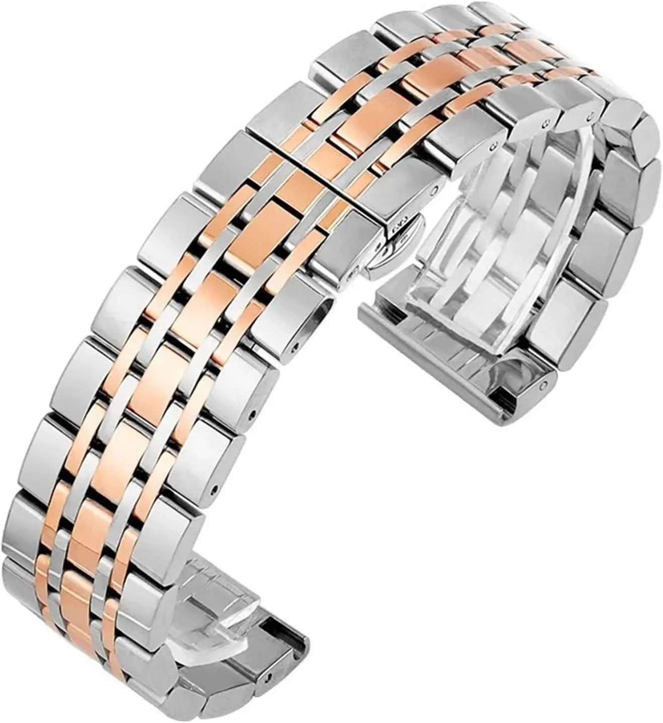 Butterfly Buckle Watch Strap Metal Replacement Wrist Bracelet burgeon racket perfectly breathe Stainless Steel Watch Bands 18mm 20mm 22mm 