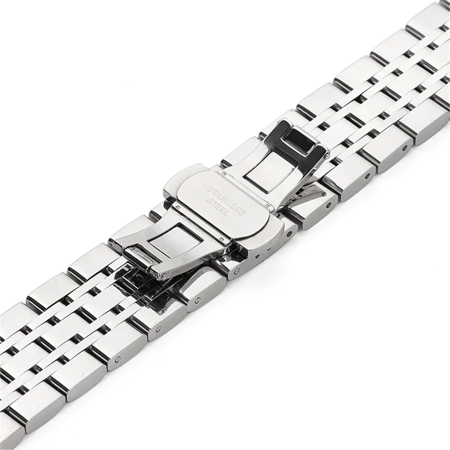 Butterfly Buckle Watch Strap Metal Replacement Wrist Bracelet burgeon racket perfectly breathe Stainless Steel Watch Bands 18mm 20mm 22mm 
