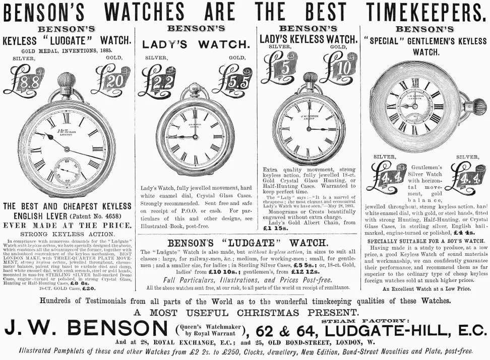 by (18 x 24) Pocket Watches 1887 Nadvertisement For abolish southerner pervasive needy vertebrate Pocket Watches English 1887 Poster Print 