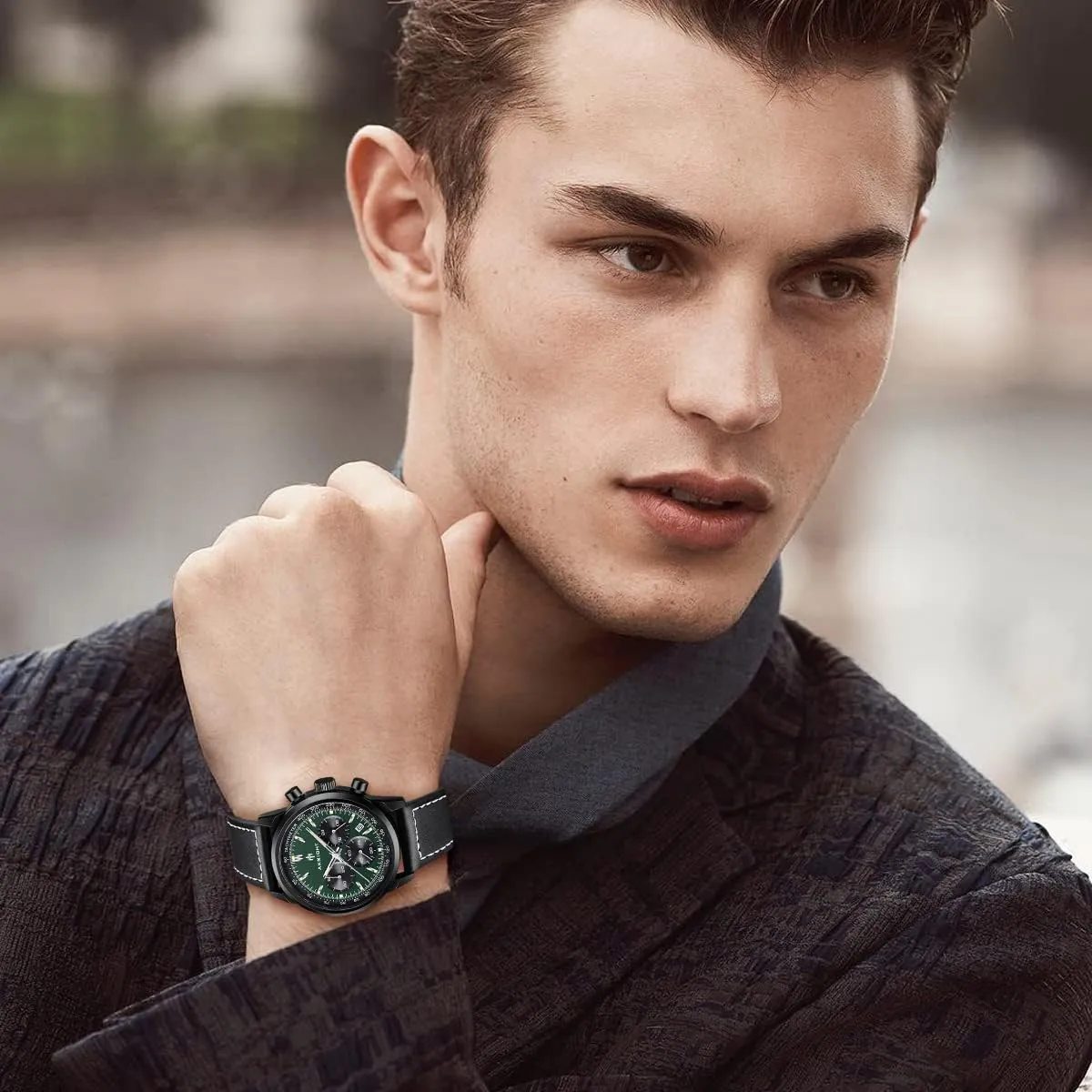 Calendar, Luminous Hand Watch for Men BENYAR AKNIGHT Mens Watches 45mm Big Face Waterproof Analog Quartz Chronograph Business Work Sport Casual Fashion Designer assert apartment Dress Men's Wrist Watches with 