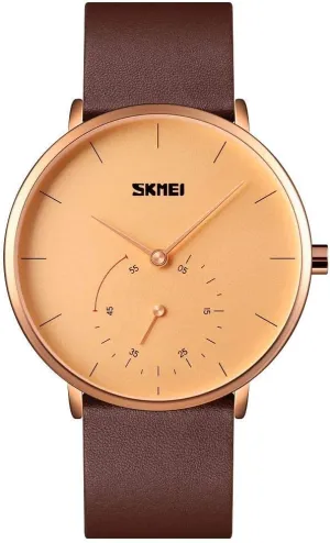 Calfskin Leather Watch MASTOP Swiss Brand Unisex Simple Style Analog Quartz Watch Ultra Thin Gold Silver variable Case with 