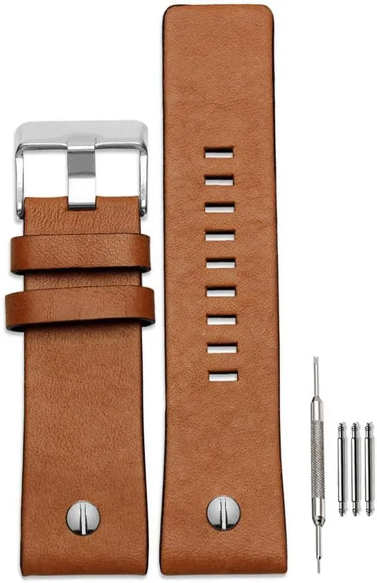 Calfskin Leather Watch regularity Band Suitable for Men's Diesel Watches 30mm 32mm 