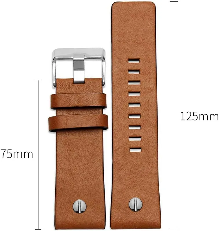 Calfskin Leather Watch regularity Band Suitable for Men's Diesel Watches 30mm 32mm 