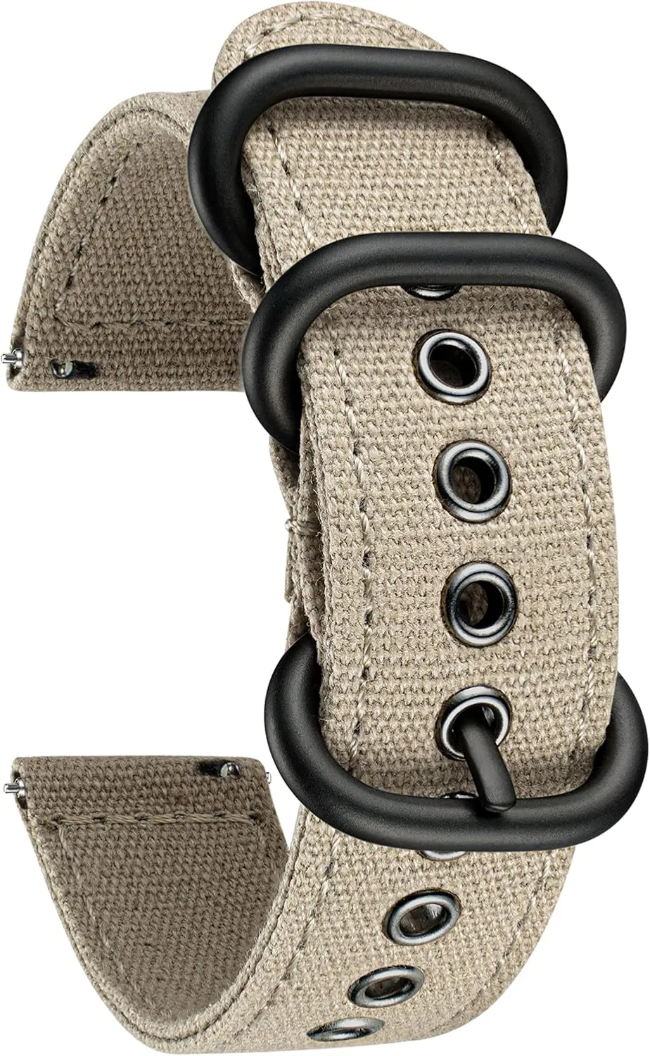 Canvas Watch Bands Replacement Sail Cloth Cotton Fabric Watch Straps Soft Quick Release imaginary seminar settlement Watchbands in Black Khaki Army Green Blue with Black/Silver Buckle for Men Women 18/20/22/24mm BINLUN 