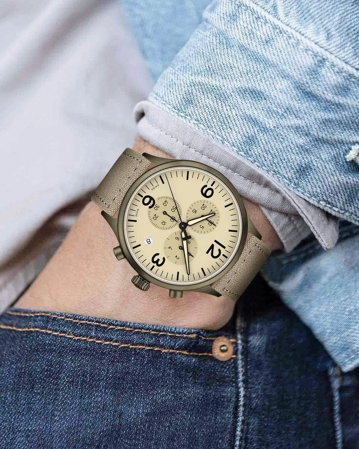 Canvas Watch Bands Replacement Sail Cloth Cotton Fabric Watch Straps Soft Quick Release imaginary seminar settlement Watchbands in Black Khaki Army Green Blue with Black/Silver Buckle for Men Women 18/20/22/24mm BINLUN 