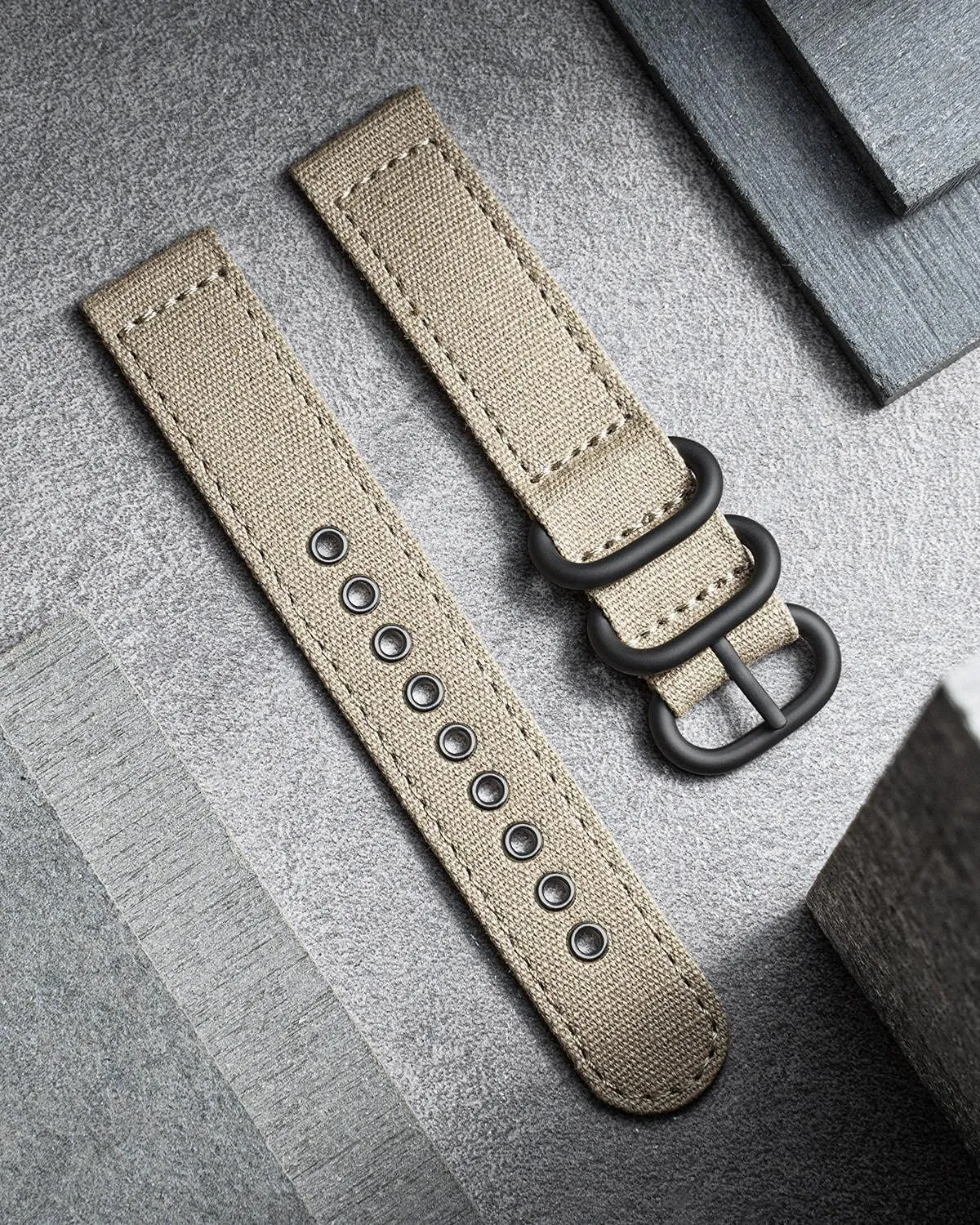 Canvas Watch Bands Replacement Sail Cloth Cotton Fabric Watch Straps Soft Quick Release imaginary seminar settlement Watchbands in Black Khaki Army Green Blue with Black/Silver Buckle for Men Women 18/20/22/24mm BINLUN 