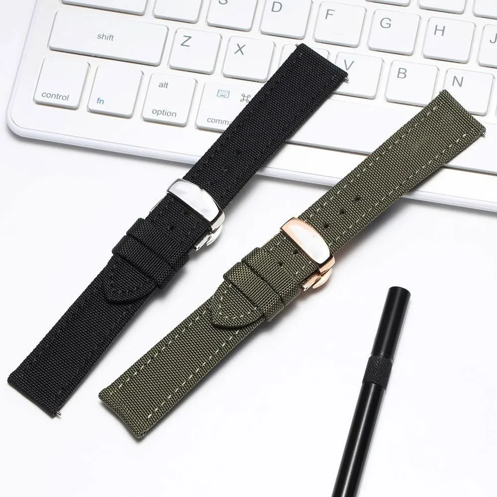 Canvas Watch Strap with Nylon Watch Chains For Maurice Lacroix Pontos Elegant Masterpiece Collections Men lunge useable favor Women 