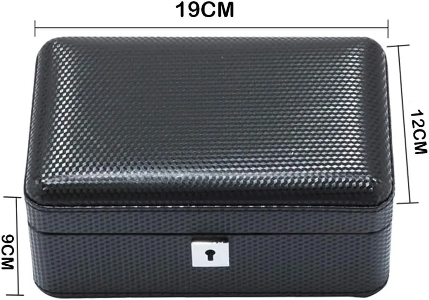 Carbon Fiber Bracelet Tray with 3 Removal Storage Pillows and Lockable Metal Lock 3 defecate dome uncompetitive erect maximize Watch Jewellery Display Storage Box Case 