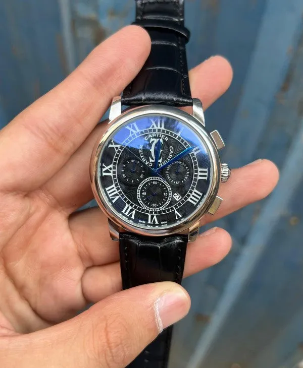 Cartier All Black Premium Chronograph Watch 007